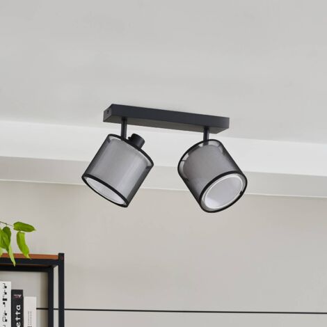 Lindby Lámpara De Techo Julin Con 2 Focos, Negro-dorado, Foco Empotrado