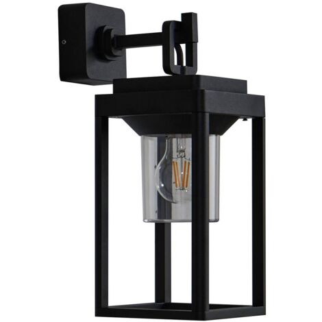 Lucande Lámpara de pared exterior 'Milanka' en Negro Aluminio