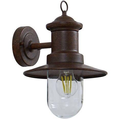 Lindby Lámpara de pared exterior 'Eloretta' en Marrón Metal