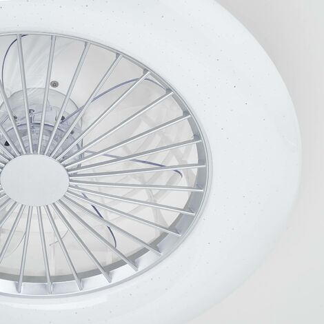 LED Ventilador de techo con lámpara 'Taloni' (Moderno) en Blanco hecho de Metal e.o. para Salón & Comedor (1 llama,) de Starluna  Ventilador