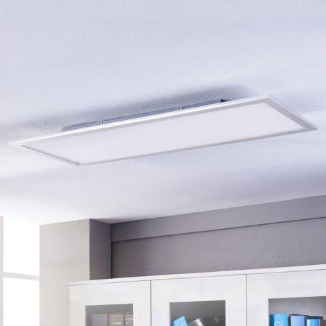 Lindby LED Lámpara de techo 'Livel' en Gris Plástico