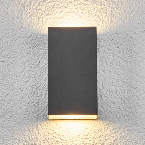 LED Lámpara de pared Led exterior 'Kimian' (Moderno) en Gris hecho de  Aluminio (2 llamas,) de