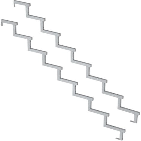 Pack 2 pièces - Limon acier galvanisé 8 marches - H 136cm - Option contremarches