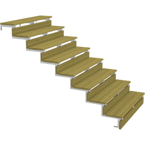 Pack 2 pièces - Limon acier galvanisé 8 marches - H 136cm - Option contremarches