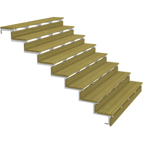 Pack 2 pièces - Limon acier galvanisé 8 marches - H 136cm - Option contremarches