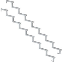 Pack 2 pièces - Limon acier galvanisé 8 marches - H 136cm - Option contremarches