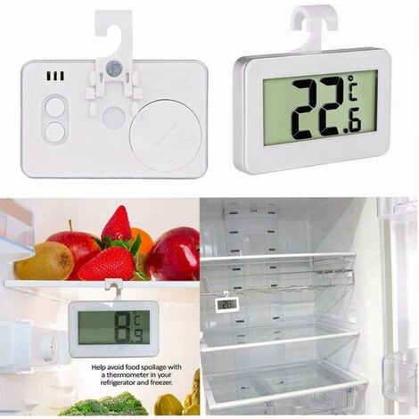 Ulisem 3X Thermomètre de Réfrigérateur Thermomètre Numérique Congélateur Thermomètre Refrigerateur Chambre Thermomètre Congélateur Imperméable avec Écran LCD avec Crochet pour Lecture de Température