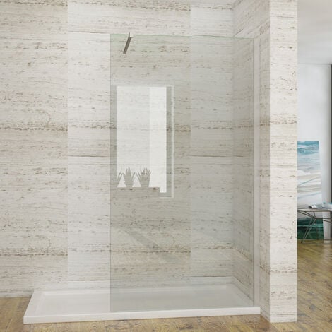 ELEGANT 1000mm Wetroom Shower Screen Panel Walk in Shower Enclosure 8mm Easy Clean Glass
