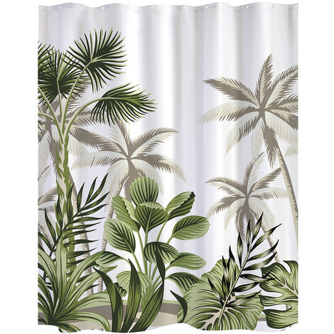 Rideau De Douche Shower Curtains Feuilles Vertes - Anti-moisissure Et