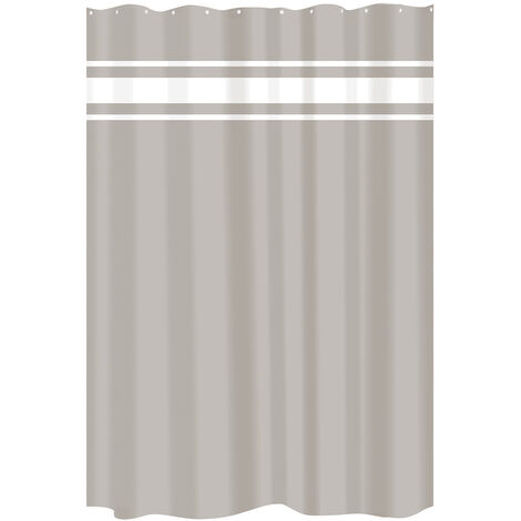 Rideau De Douche SANFINO 180x200cm Gris - Anti-moisissure Imperméable Lavable Machine