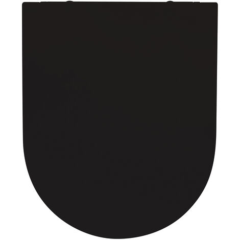 Abattant adulte pour WC déclipsable noir – Charnières en polypropylène – Fermeture progressive SOFT CLOSE – Design extra fin moderne – Gelco Design