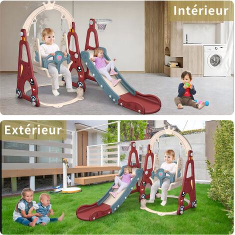 Sureh – Toboggan et balançoire 5 en 1 – Aire de jeux intérieure et