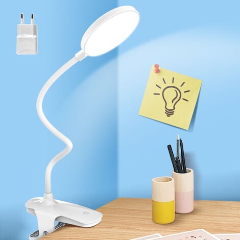 Lampe de bureau sans fil Protection des Yeux,Support en bois 3