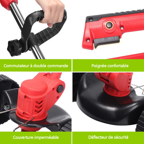 Débroussailleuse électrique 1000W Sans Fil Longueur Réglable Avec