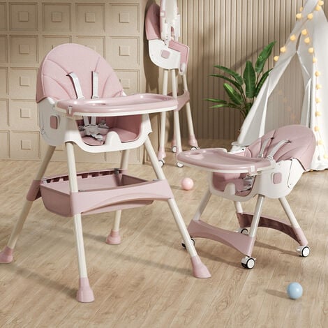 Chaise haute et siège rose bébé confort