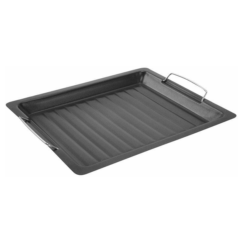 Sartén para barbacoa, resistente al óxido, acero de grado alimenticio, sartén para barbacoa, sartén, placa para parrilla no pegajosa, plancha portátil