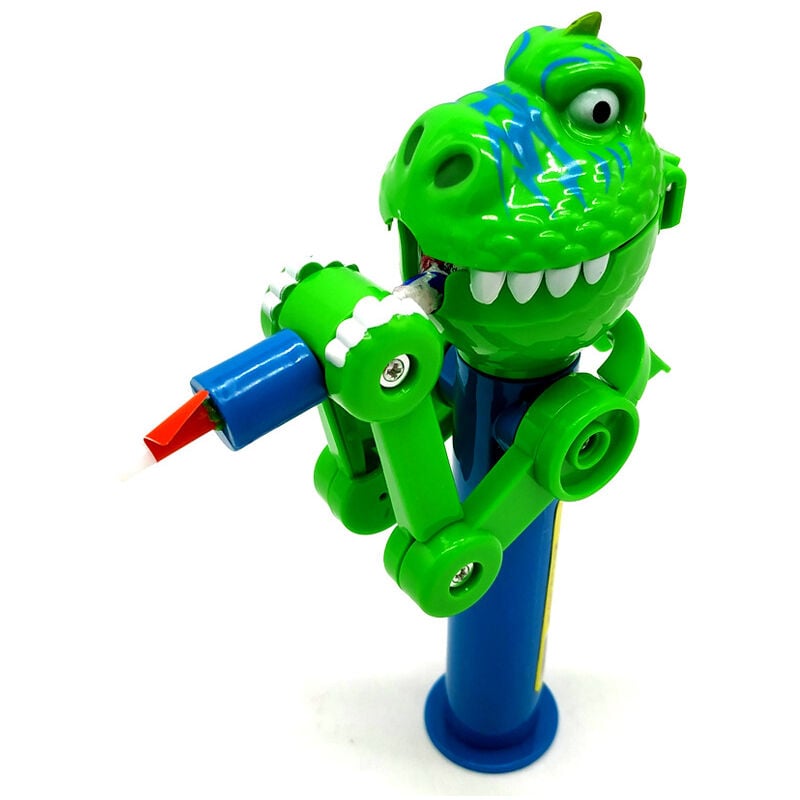 Creative Lollipop Robot Holder Novedad Dinosaurio Forma Niños Juguete para regalo para niños Lollipop Candy Storage (verde)