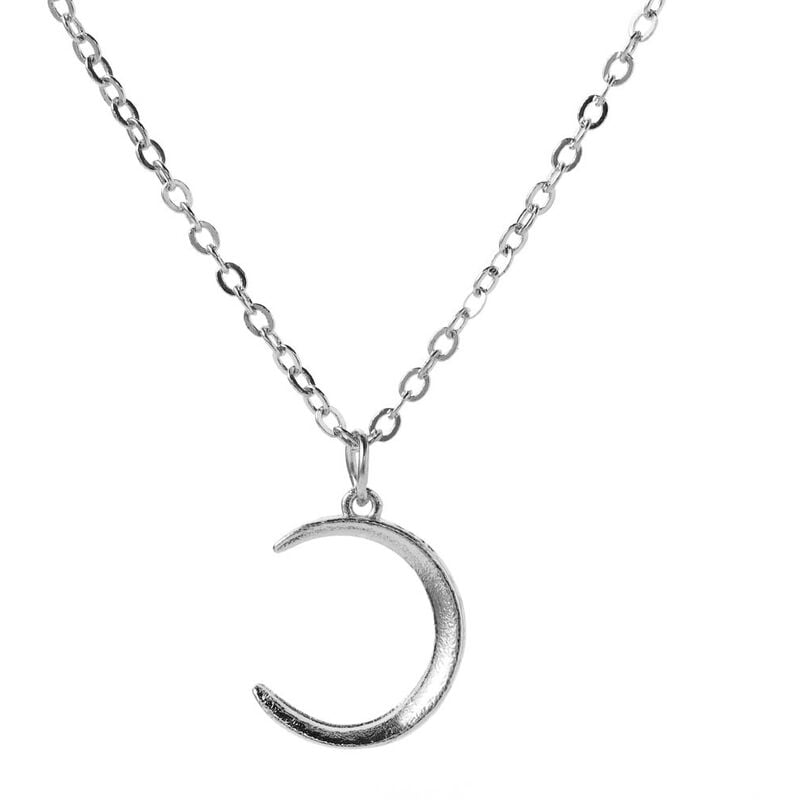 Collar de luna creciente, collar con colgante de plata esterlina de alto pulido para joyería de mujer