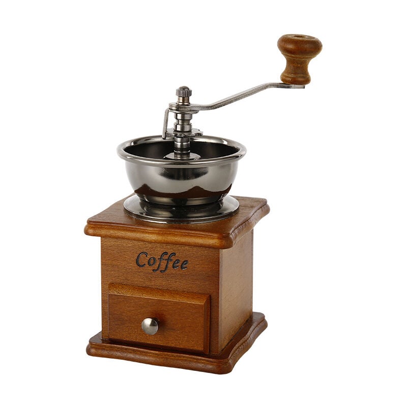 Molinillo de café de madera vintage, molinillo de café manual, molinillo de mano ajustable, molinillo de café de mano, cajón de ardor de cerámica, perfecto para café, espresso