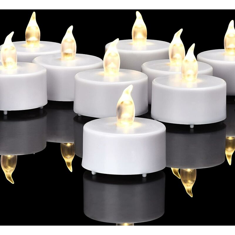 Velas Tealight sin llama que funcionan con pilas - Juego de 24 velas eléctricas