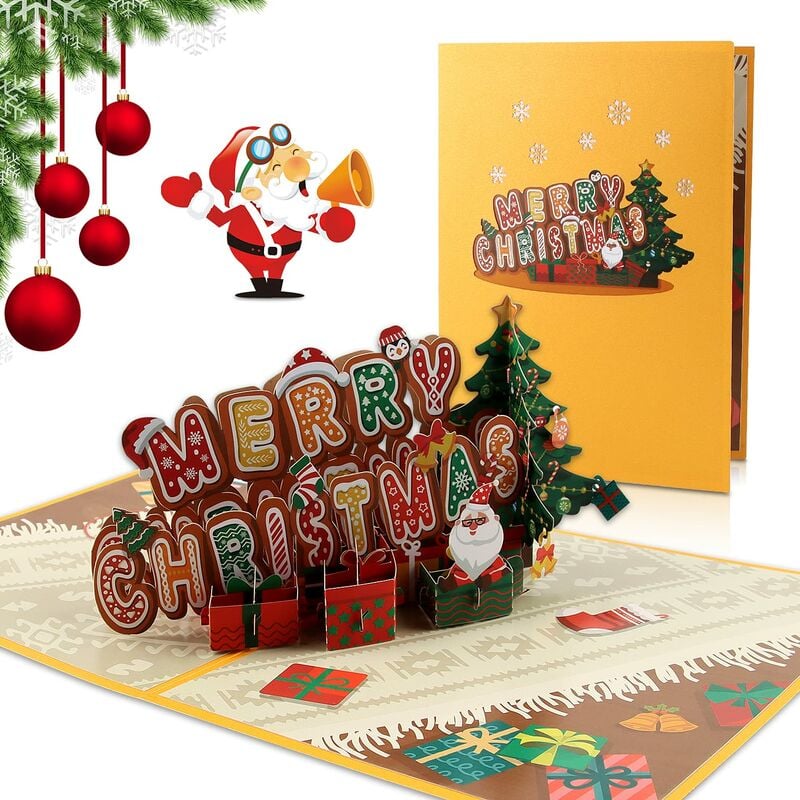 Tarjetas de Navidad 3D, tarjetas de felicitación de Navidad 3D, tarjeta de felicitación de Navidad 3D, tarjeta emergente 3D, tarjeta de felicitación de Navidad con sobres, tarjeta de Navidad plegada d