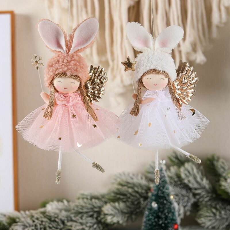 Adornos navideños de estilo ins, vestido de gasa encantador, muñeco de ángel, colgante, decoración creativa para árbol de Navidad, 16104cm