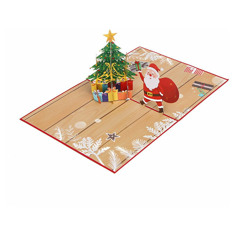 Tarjetas navideñas 3d, tarjetas navideñas desplegables, tarjetas de felicitación plegadas tridimensionales (Navidad para personas mayores)
