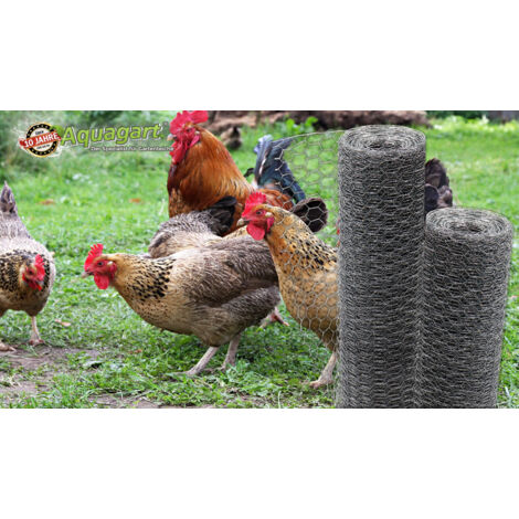 AQUAGART - 80m Rete Metallica Esagonale, Recinto Per Polli, Rete Per Conigli, Gabbia Per Conigli - Foto 2