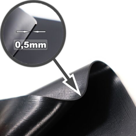 Telo Per Laghetto In PVC 9m X 2m 0,5mm, Pellicola Nera Per Il Laghetto Da Giardino 6510927 - 7