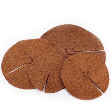 Tappetino In Cocco Per Laghetto 100x100 Cm, Con 8 Tasche Per Piante, Antiflusso, Per Bordi E Terrapieni