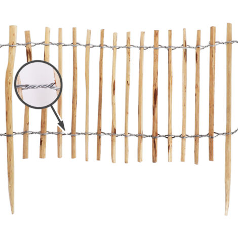 Aquagart Recinzione In Legno Di Nocciola – Rotolo 5m X 60cm, Stecche 4-6 Cm, Naturale E Resistente