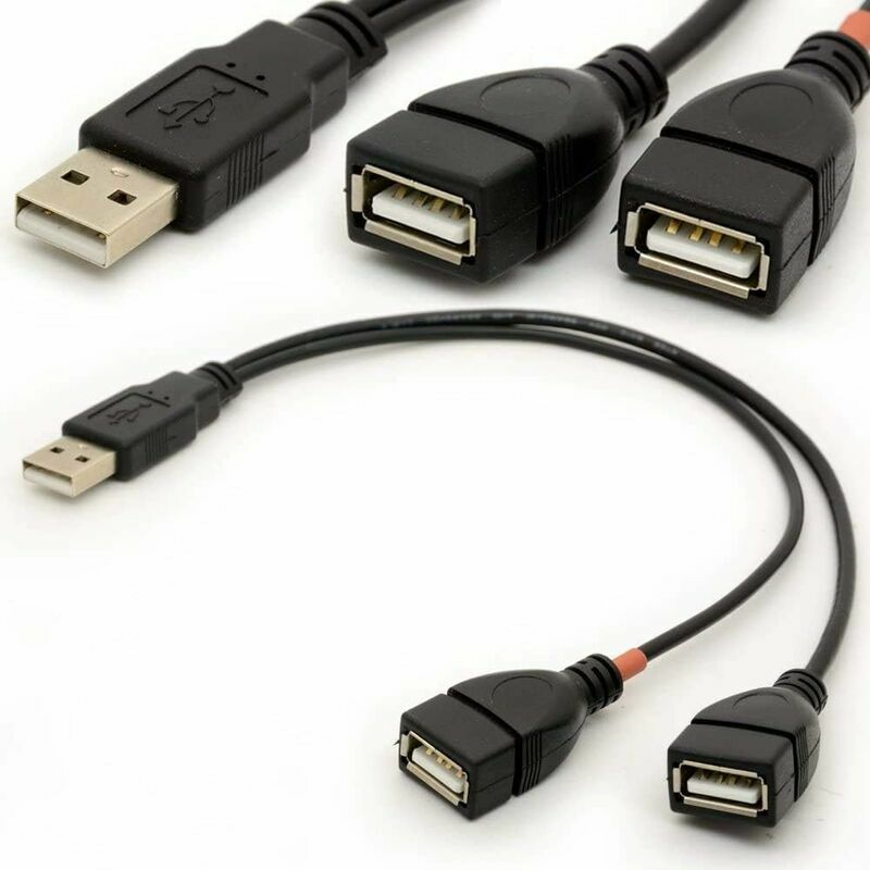 Hør efter Måling skarpt USB Y Splitter Cable USB 2.0 Power Enhancer Hub Adapter 1 Male 2 Female  Data Charger Cable Extension Type Code to 35cm
