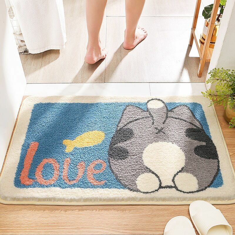 Peacock Animal Bath Rugs Absorbent Non Slip Door Mats Soft Carpet