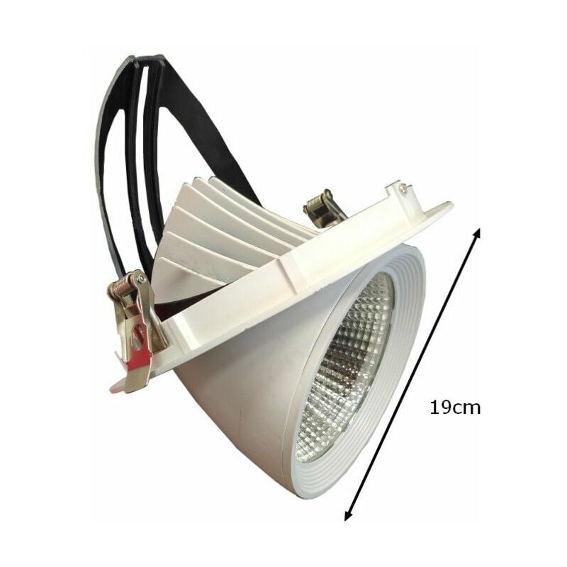 Diskant Roux løfte op 40W White Adjustable Recessed Round LED Spotlight - Warm White 2300k -  3500k -