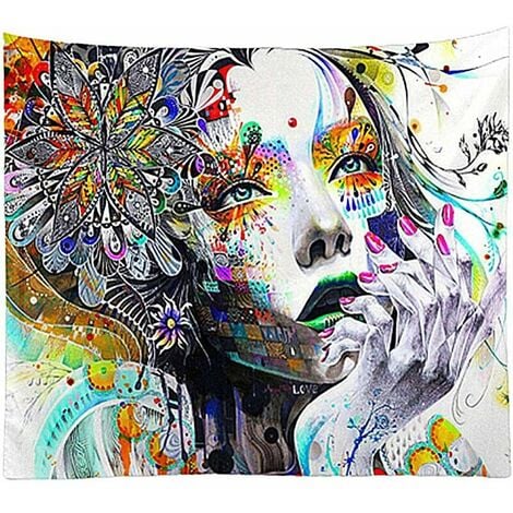 Floral Tapestry Wall Hanging Hippie Decor Bohemian Cover Nature Flower Art  Print