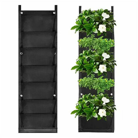 Wall Planter Bag, 7 Pockets Vertical Planter Pocket Outdoor Hanging ...