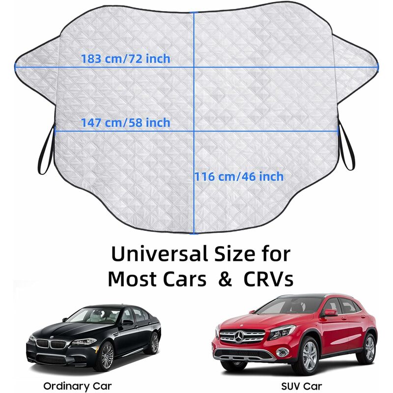Protection Pare Brise Voiture Housse Pare-brise Voiture 4 Saisons - Protection Contre Gel, Neige Et Soleil Protection Hiver été Pare-brise