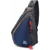 Promotion, Léger Sac de Poitrine Sac d'Epaule Sling Bag Sacoche Sac Bandoulière pour Homme Femme pour École Voyage Randonnée Camping Excursion Cyclisme Équitation Durable Polyester Bleu,AAFGVC