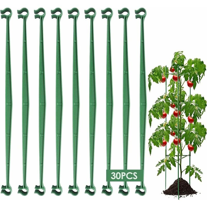 Piquet de jardin Piquet de jardin ajustable 10 tiges de support de plantes  avec anneaux pour plantes, fleurs et tomates 30cm