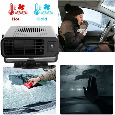 Chauffage de voiture, anti-buée 200W 12V prise allume-cigare Portable  chauffage automatique ventilateur 2 en