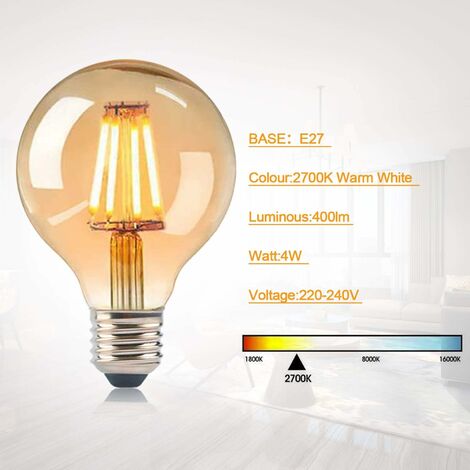 Sotel  WiZ Ampoule ambre à filament 50 W ST64 E27 x2