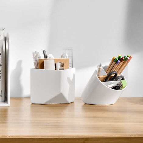Porte-stylo pour bureau, pot à crayons en céramique, porte-crayon unique,  décor de bureau mignon, porte-pinceau -  France