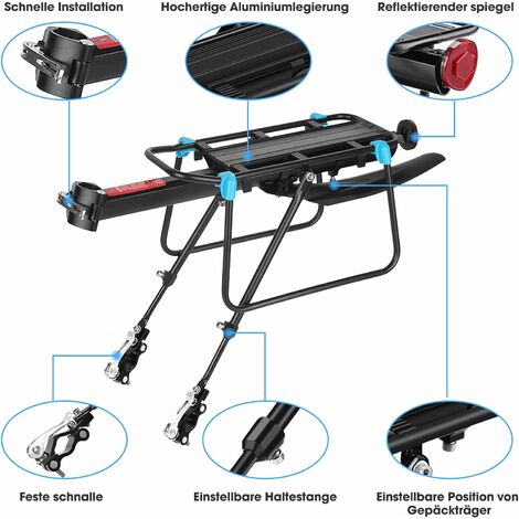 Porte-bagages arrière pour vélo 24 à 29 pouces avec frein à disque