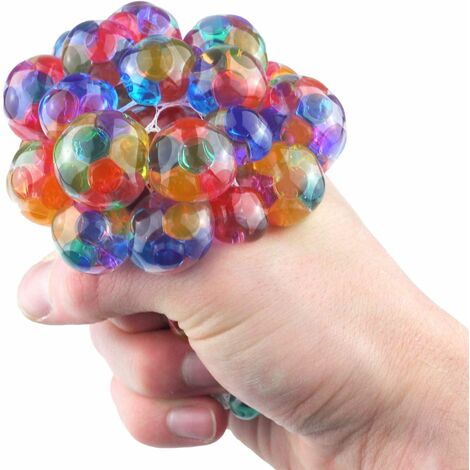 balles Anti Stress Raisin Squishy Mesh Ball Squeeze Ball Multicolore Boules  de Pressage d'anxiété Ballle