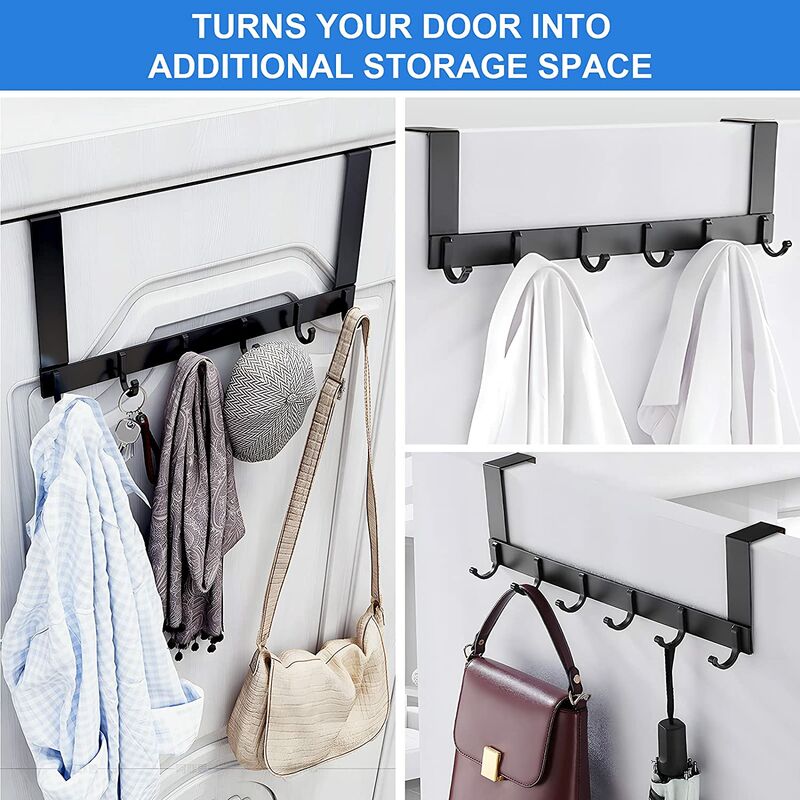 Over door Hook Hanger,Heavy Duty, Silent Free Installation ,Thickened ,Over  door Coat Rack for Door Hanging Clothes Wall 