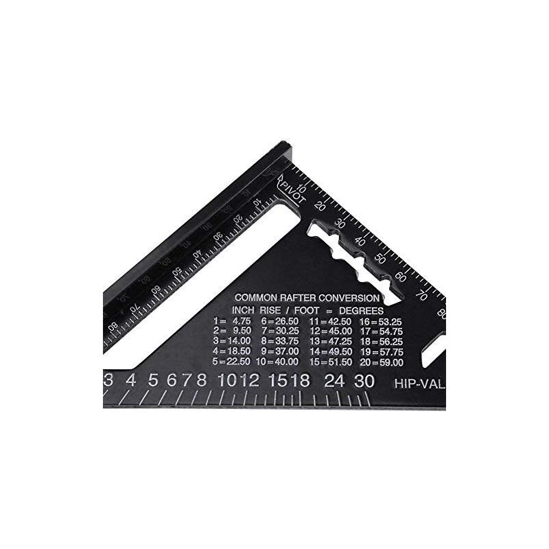 7 Inch Metric Aluminum Triangle Ruler - Adjustable Angle Protractor, 0-90°, Roofing & Layout Square - View #7