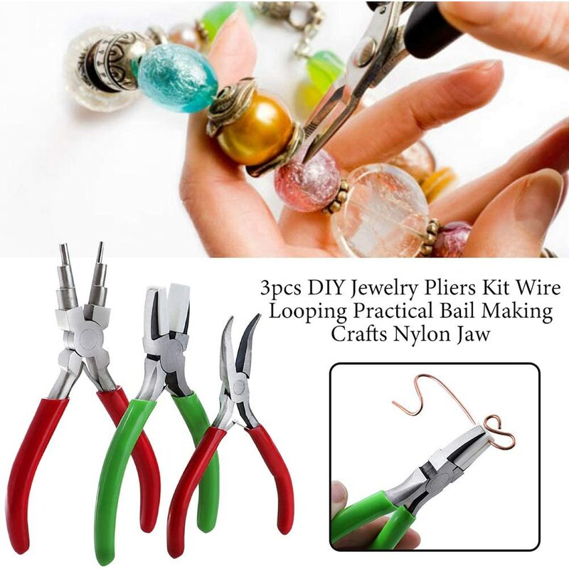 Jewelry Pliers 3PCS Jewelry Pliers Tool Kit Crafts Making Supplies Jewelry  Making Pliers Tools Set Wire Cutters for Jewelry Making DIY Crafts 3 Pcs