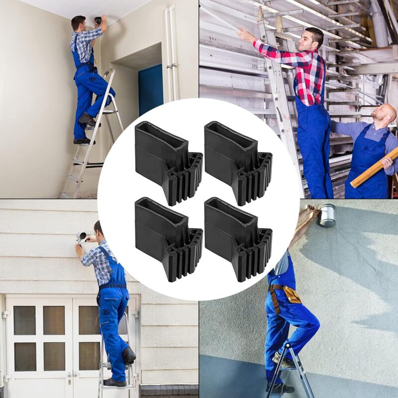 Homoyoyo Ladder Feet Cap Nonslip Ladder Feet Ladder Stability Ladder Performance Foot Pads Stoppers Ladder Protective Covers Caps End Ladder Leg Protective Cover Ladder Stabilizer Rubber - View #8