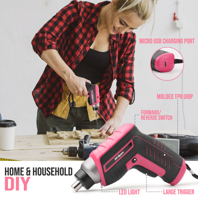Pink power cordless drill sales