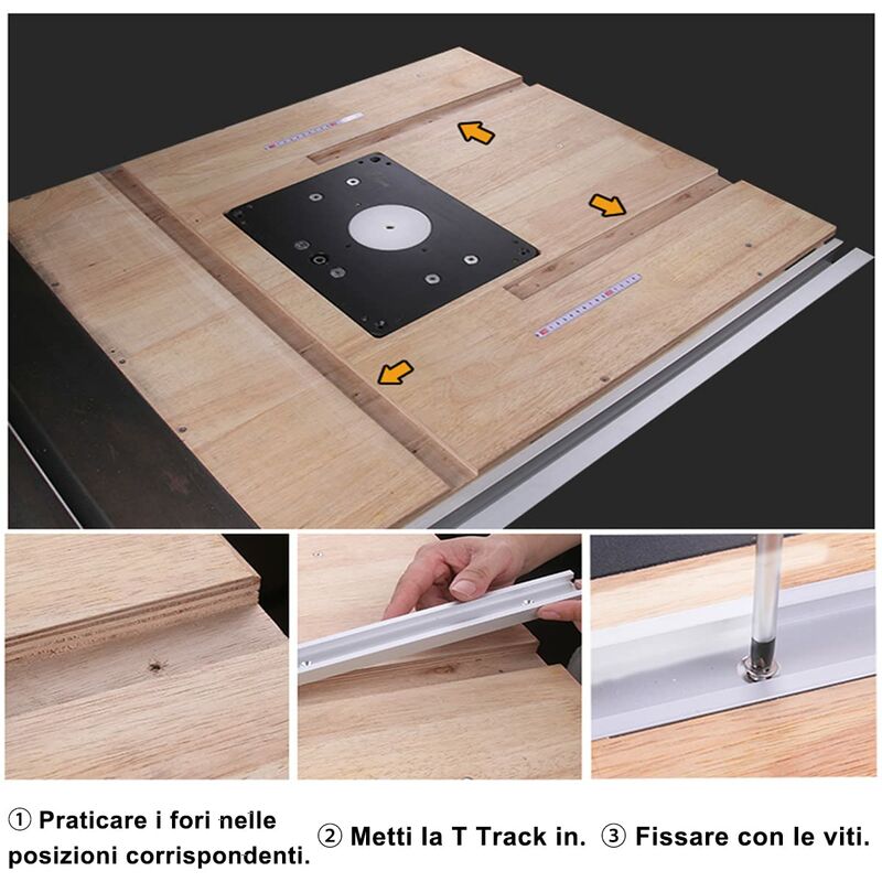 Rail T-Track 600mm En Alliage Aluminium - Onglet à Rainure En T Pour Travail Du Bois Et Gabarits